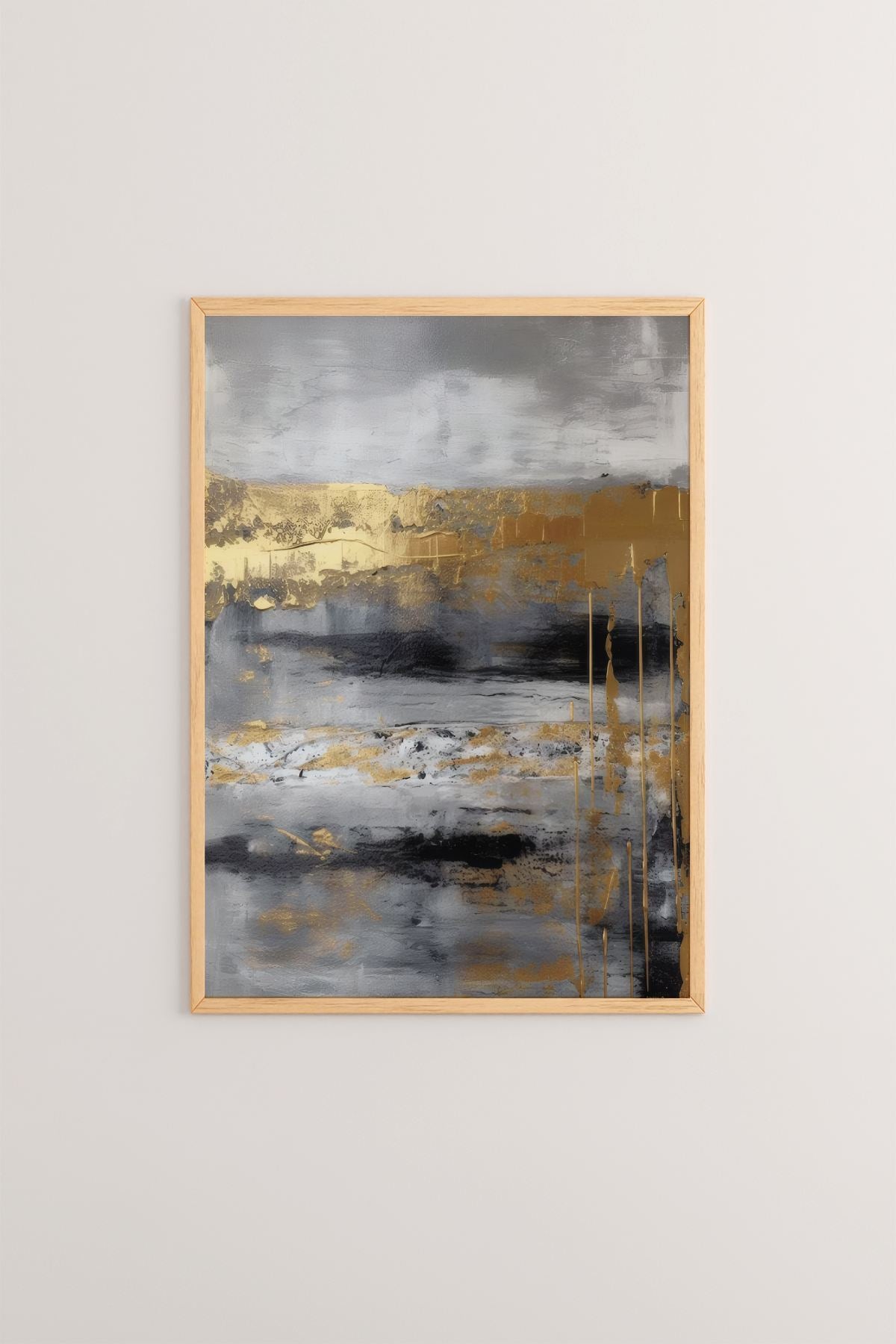 Arte Decorativa Emoldurada Multicolor - Quadro em Madeira Maciça 33x48cm com Impressão Digital de Alta Qualidade