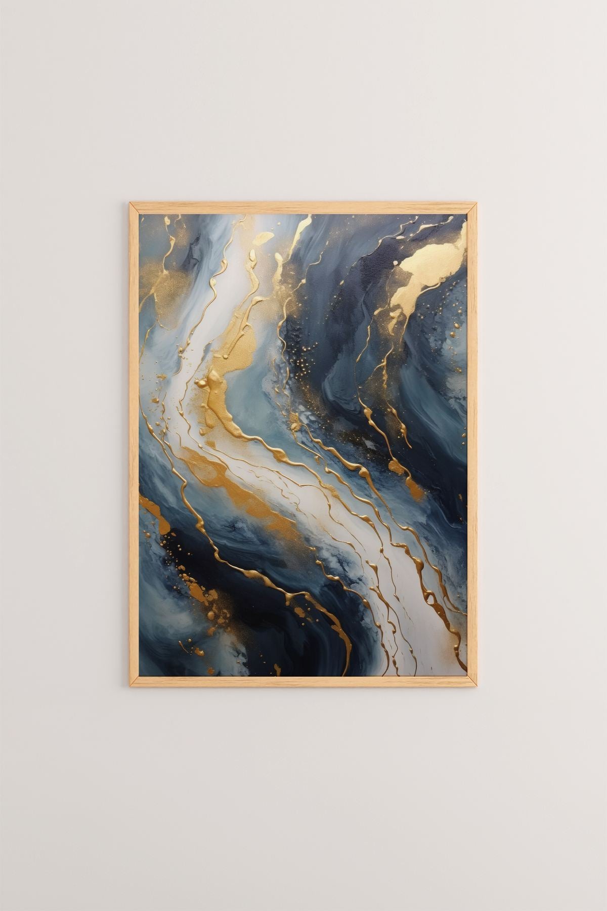 Arte Decorativa Emoldurada Multicolor - Quadro em Madeira Maciça 33x48cm com Impressão Digital de Alta Qualidade