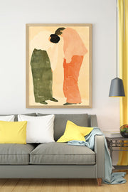 Quadro Decorativo Multicolor com Moldura de Madeira Maciça - 33x48cm - Impressão Digital de Alta Qualidade