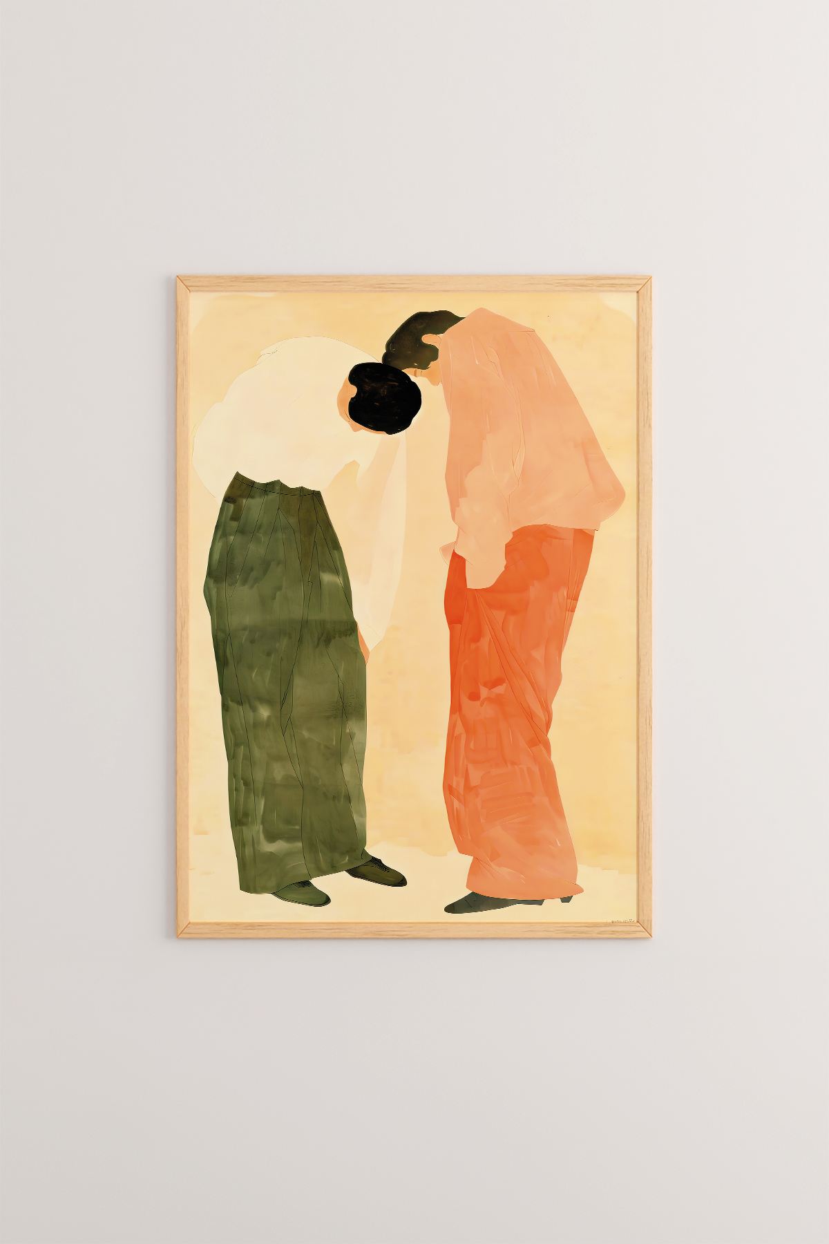 Quadro Decorativo Multicolor com Moldura de Madeira Maciça - 33x48cm - Impressão Digital de Alta Qualidade