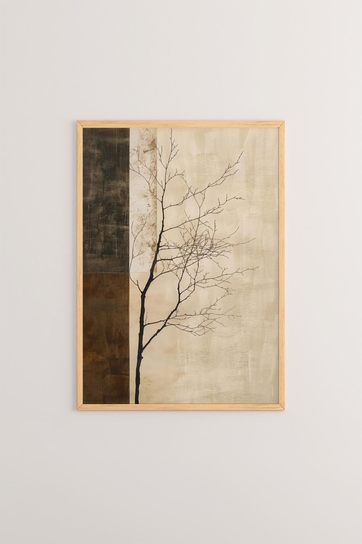 Quadro Decorativo Multicolor com Moldura de Madeira Maciça - 33x48cm - Impressão Digital Premium