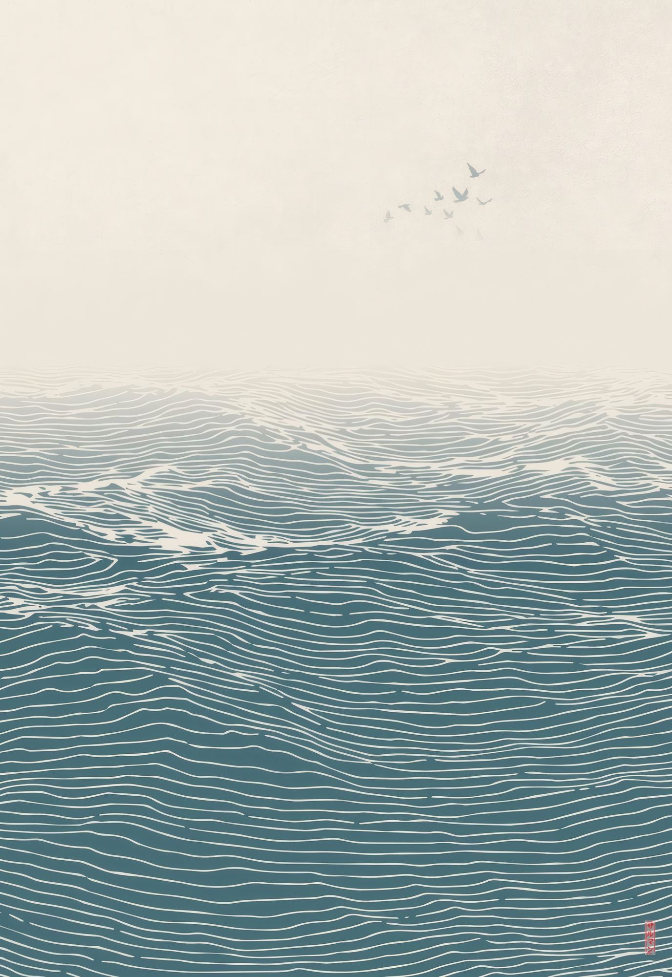 Quadro Decorativo Multicolor com Moldura de Madeira Maciça - 33x48cm - Impressão Digital Premium