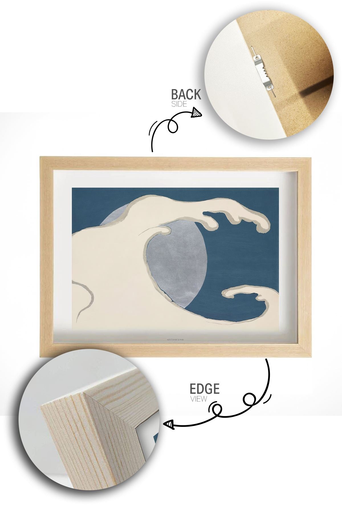 Quadro Decorativo Multicolor com Moldura de Madeira Maciça - 33x48cm - Impressão Digital de Alta Qualidade