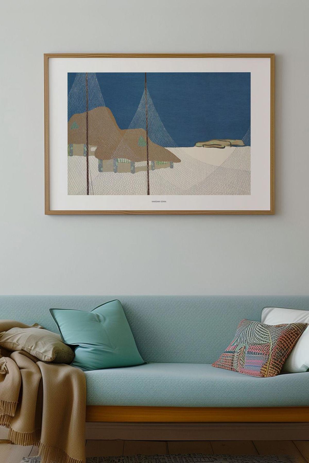 Quadro Decorativo Multicolor com Moldura de Madeira Maciça - 33x48cm - Impressão Digital Premium