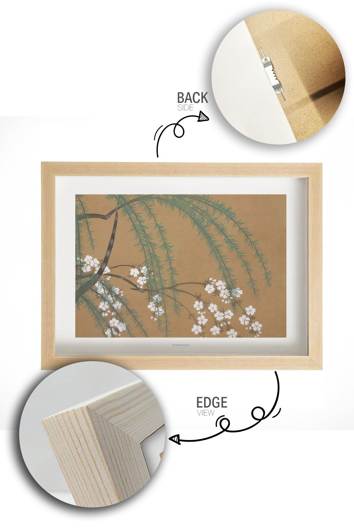 Quadro Decorativo Multicolor com Moldura de Madeira Maciça - Impressão Digital Premium 33x48cm