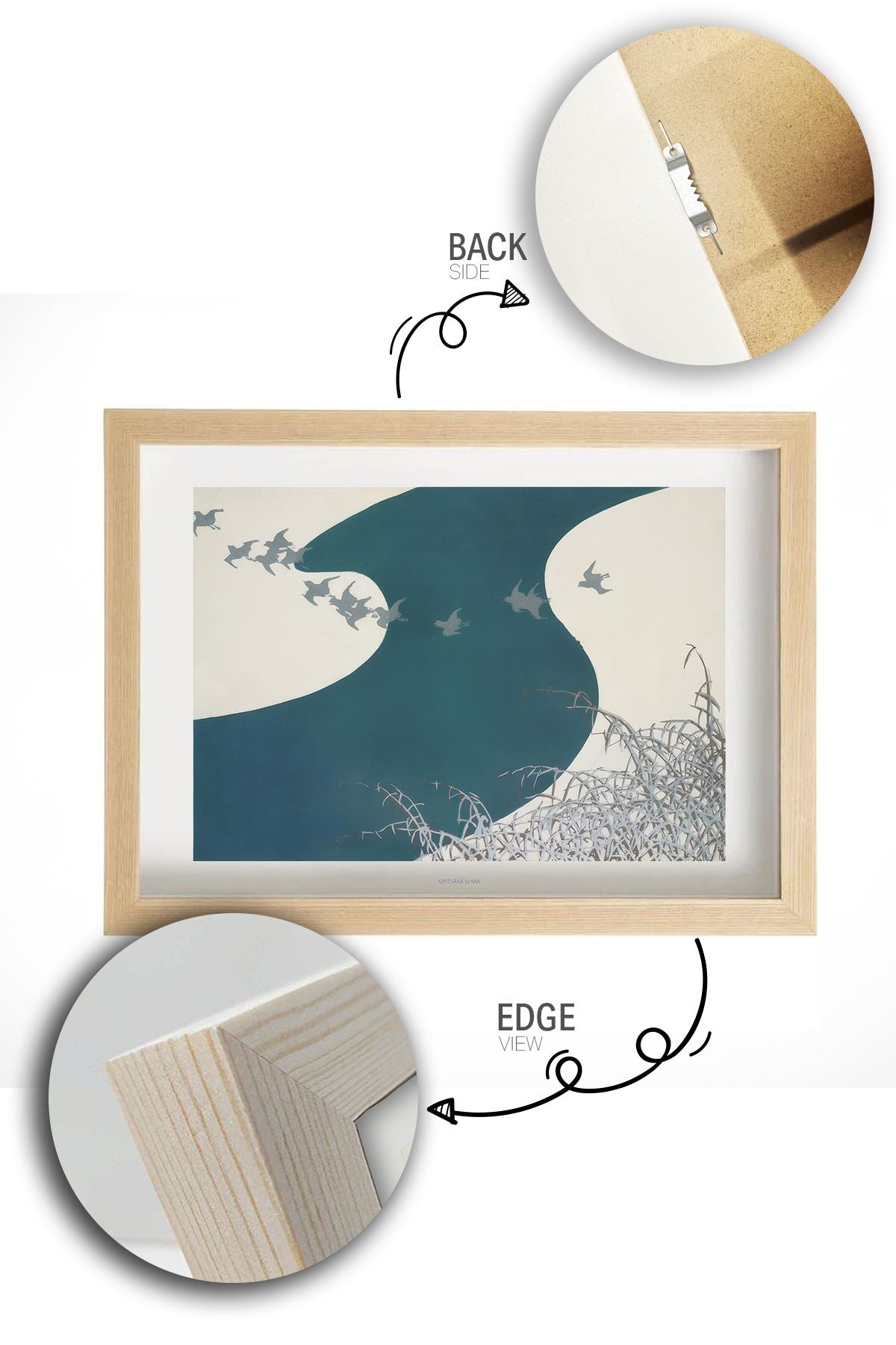 Quadro Decorativo Multicolor com Moldura de Madeira Maciça - Impressão Digital Premium 33x48cm