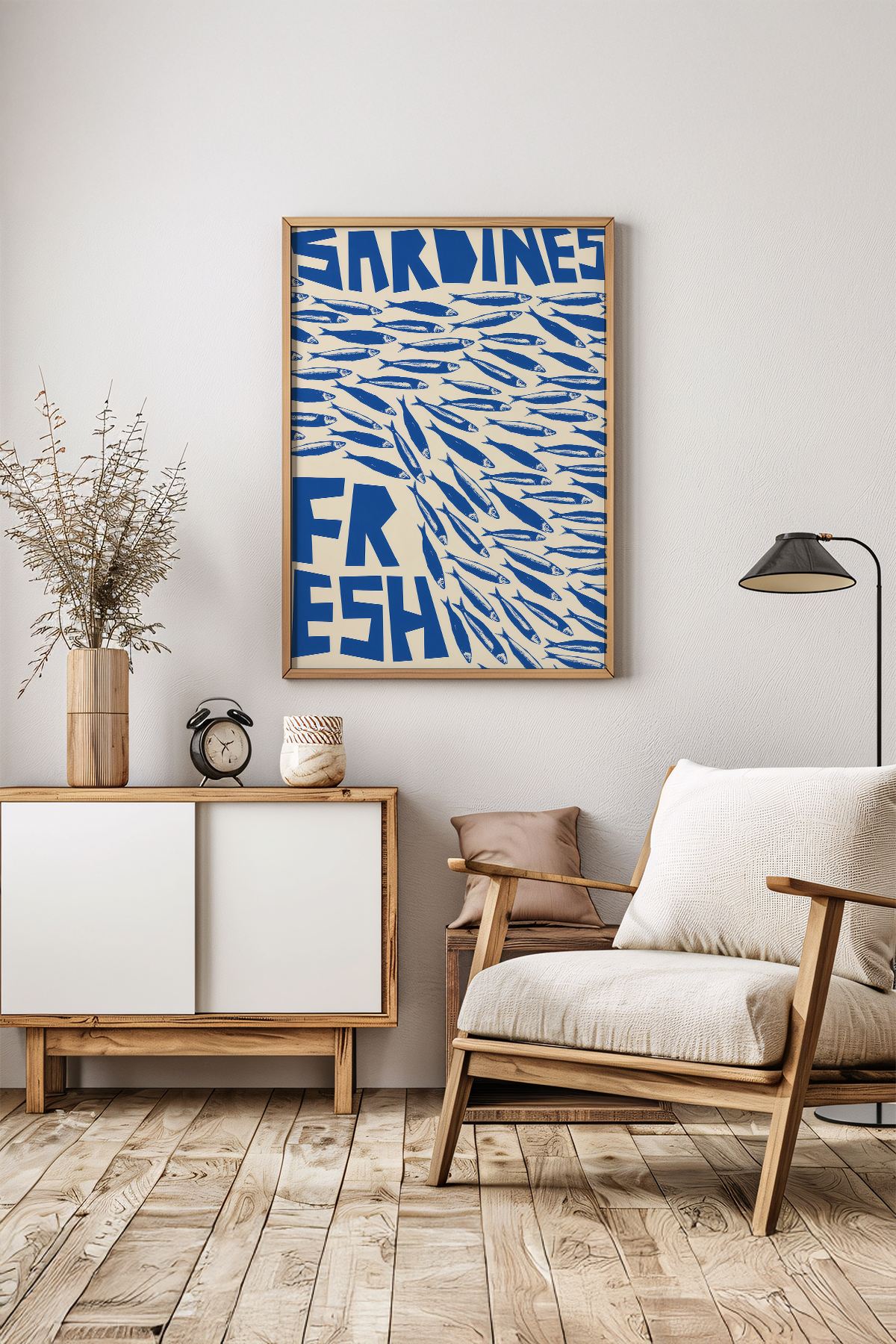 Quadro Decorativo Multicolor com Moldura de Madeira Maciça - Impressão Digital 33x48cm