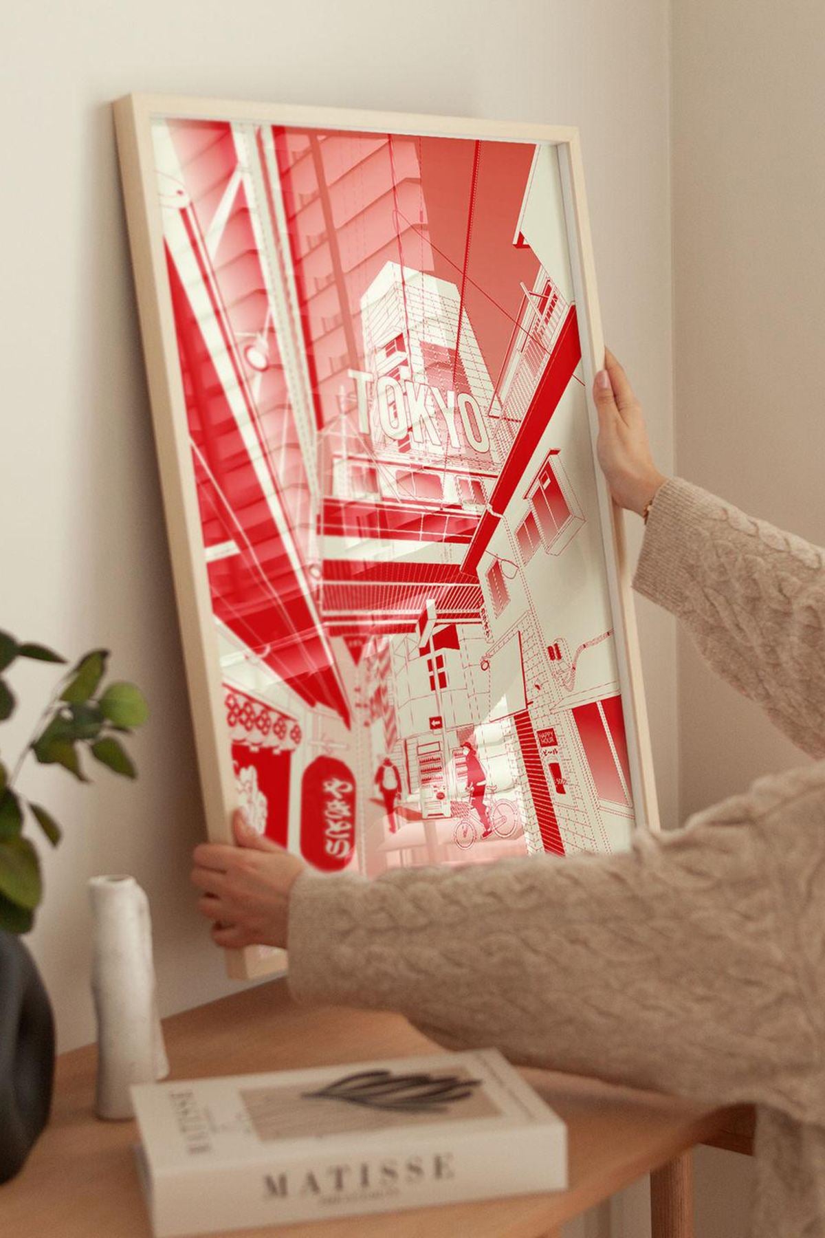 Quadro Decorativo Multicolor com Moldura de Madeira Maciça - Impressão Digital 33x48cm