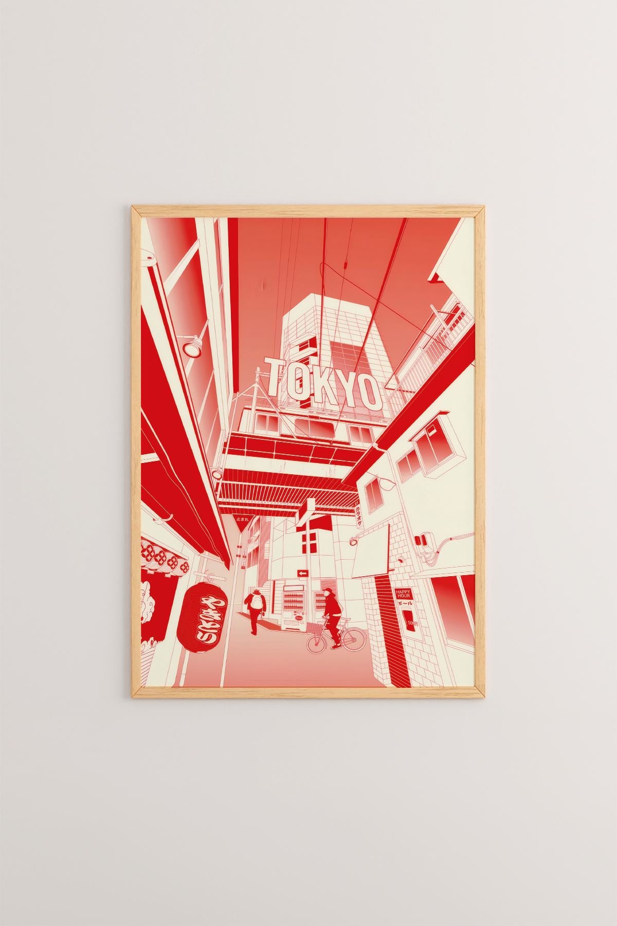 Quadro Decorativo Multicolor com Moldura de Madeira Maciça - Impressão Digital 33x48cm