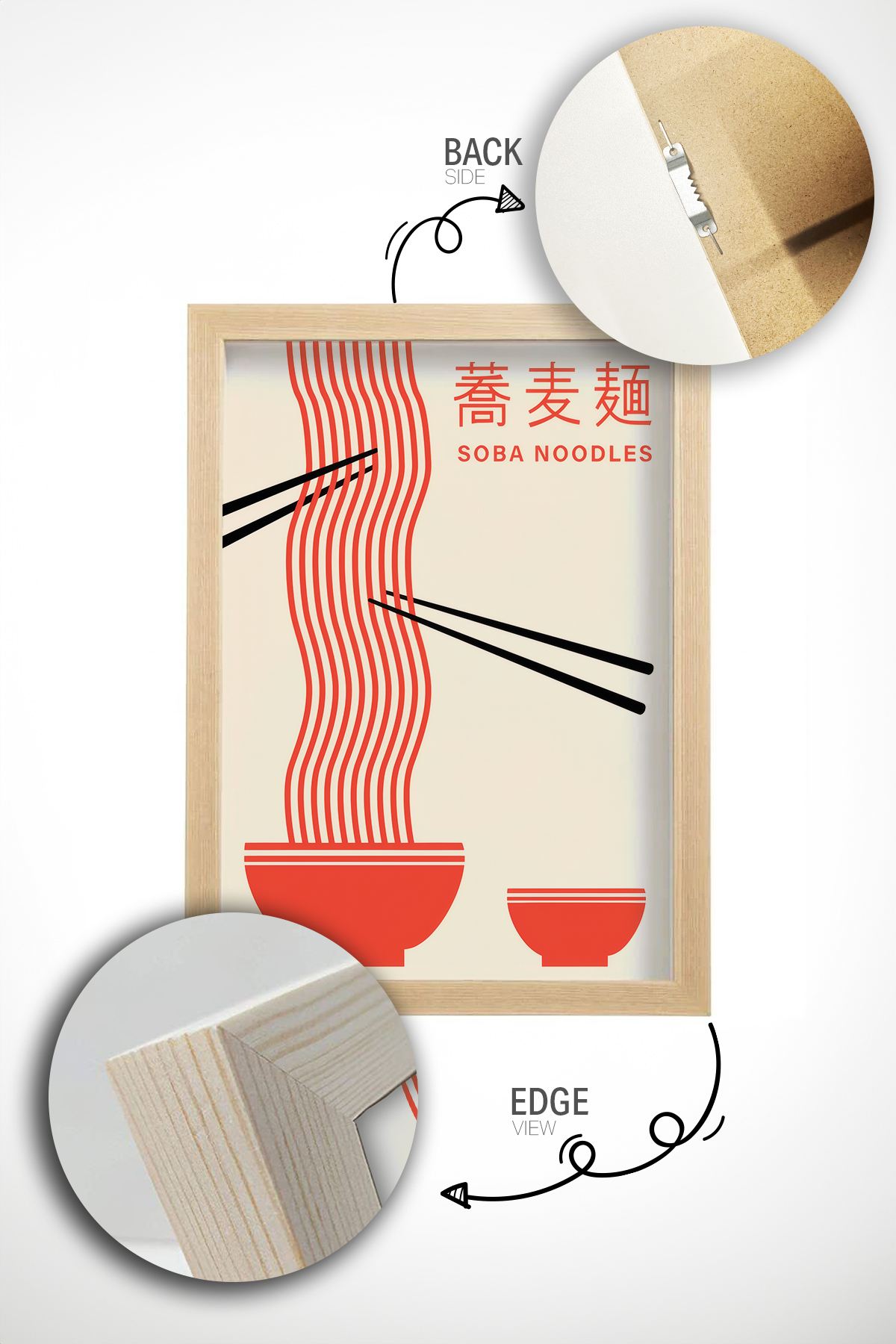 Quadro Decorativo Multicolor com Moldura de Madeira Maciça - Impressão Digital 33x48cm