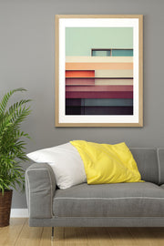 Quadro Decorativo Multicolor com Moldura de Madeira Maciça - Impressão Digital Premium 33x48cm