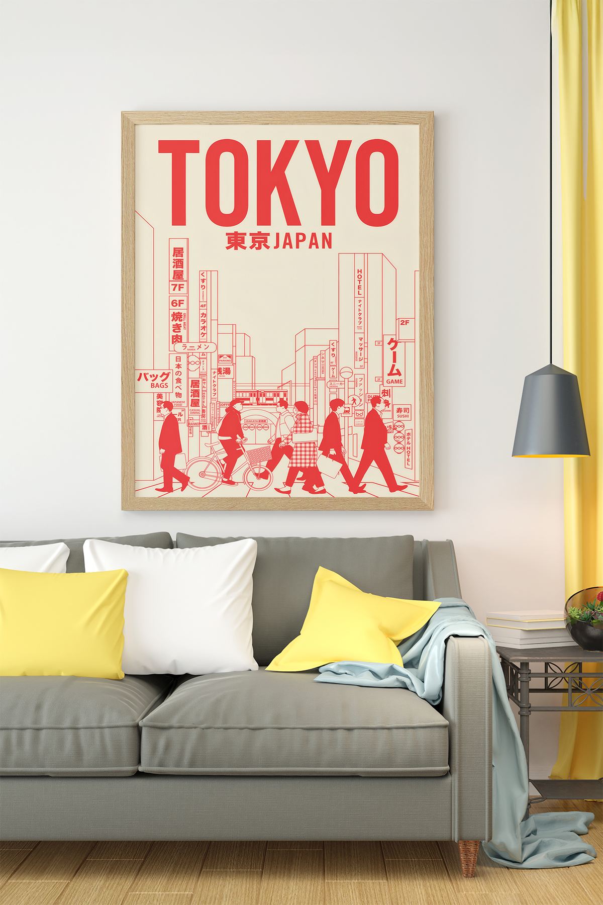 Quadro Decorativo Multicolor com Moldura de Madeira Maciça - Impressão Digital 33x48cm