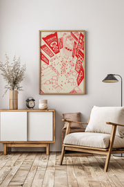 Quadro Decorativo Multicolor com Moldura de Madeira Maciça - Impressão Digital Premium 33x48cm