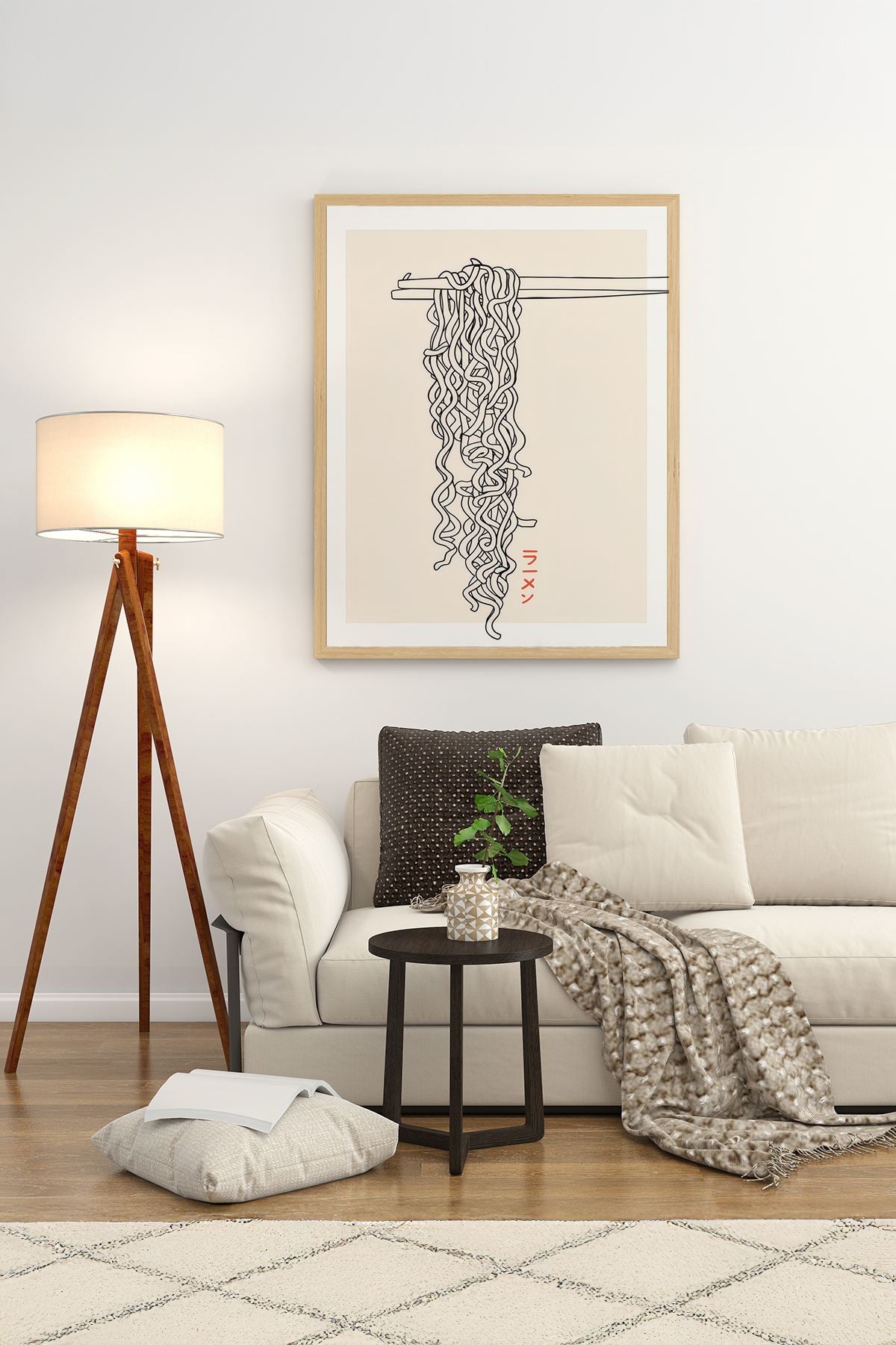 Quadro Decorativo Multicolor com Moldura de Madeira Maciça - Impressão Digital Premium 33x48cm