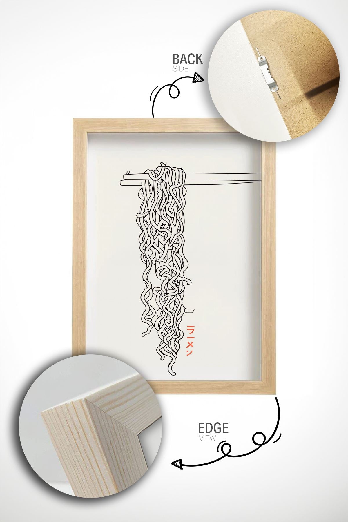 Quadro Decorativo Multicolor com Moldura de Madeira Maciça - Impressão Digital Premium 33x48cm