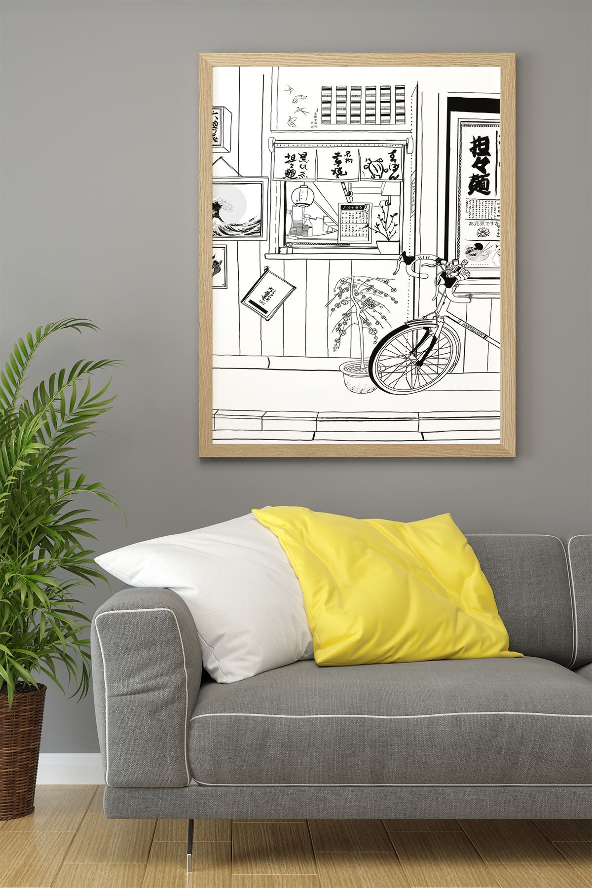 Quadro Decorativo Multicolor com Moldura de Madeira Maciça - Impressão Digital 33x48cm