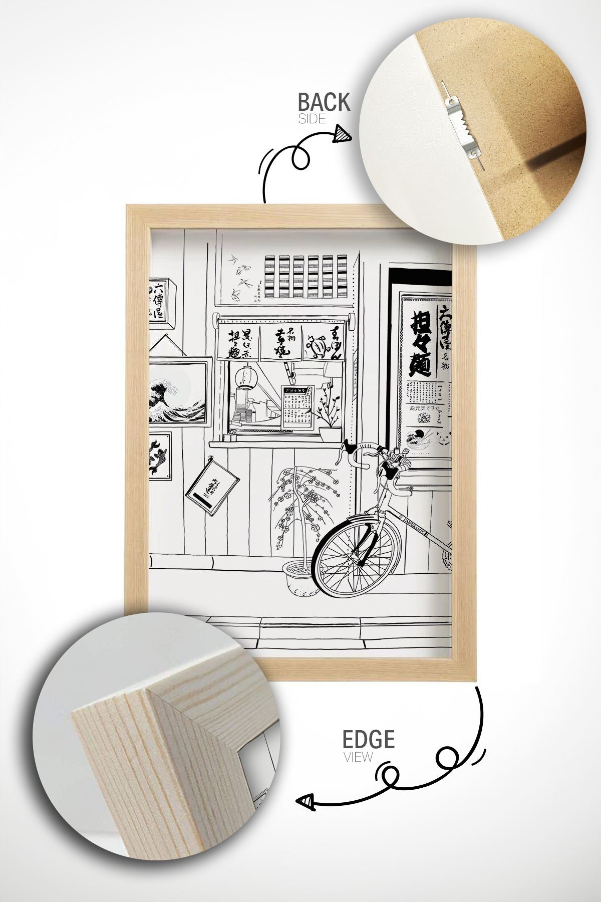 Quadro Decorativo Multicolor com Moldura de Madeira Maciça - Impressão Digital 33x48cm