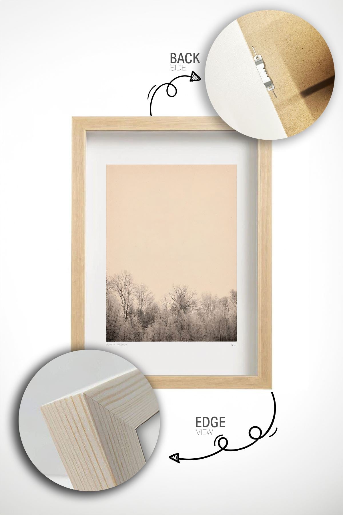 Quadro Decorativo Multicolor com Moldura de Madeira Maciça - Impressão Digital Premium 33x48cm