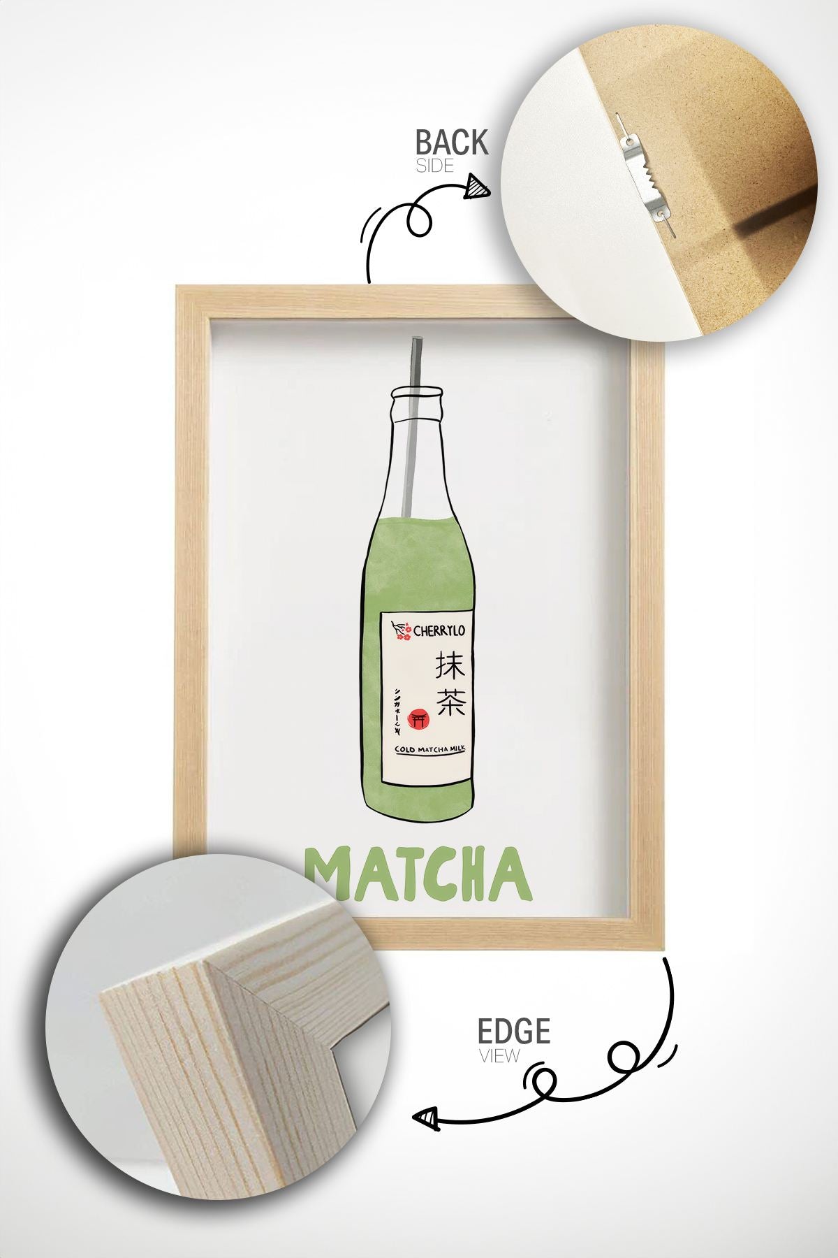 Quadro Decorativo Multicolor com Moldura de Madeira Maciça - Impressão Digital Premium 33x48cm