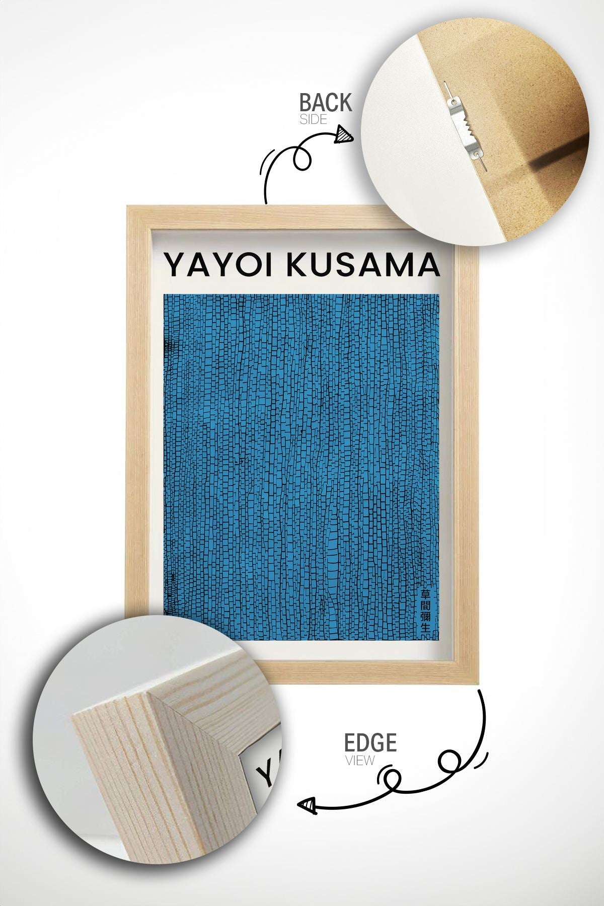 Quadro Decorativo Multicolor com Moldura de Madeira Maciça - Impressão Digital Premium 33x48cm