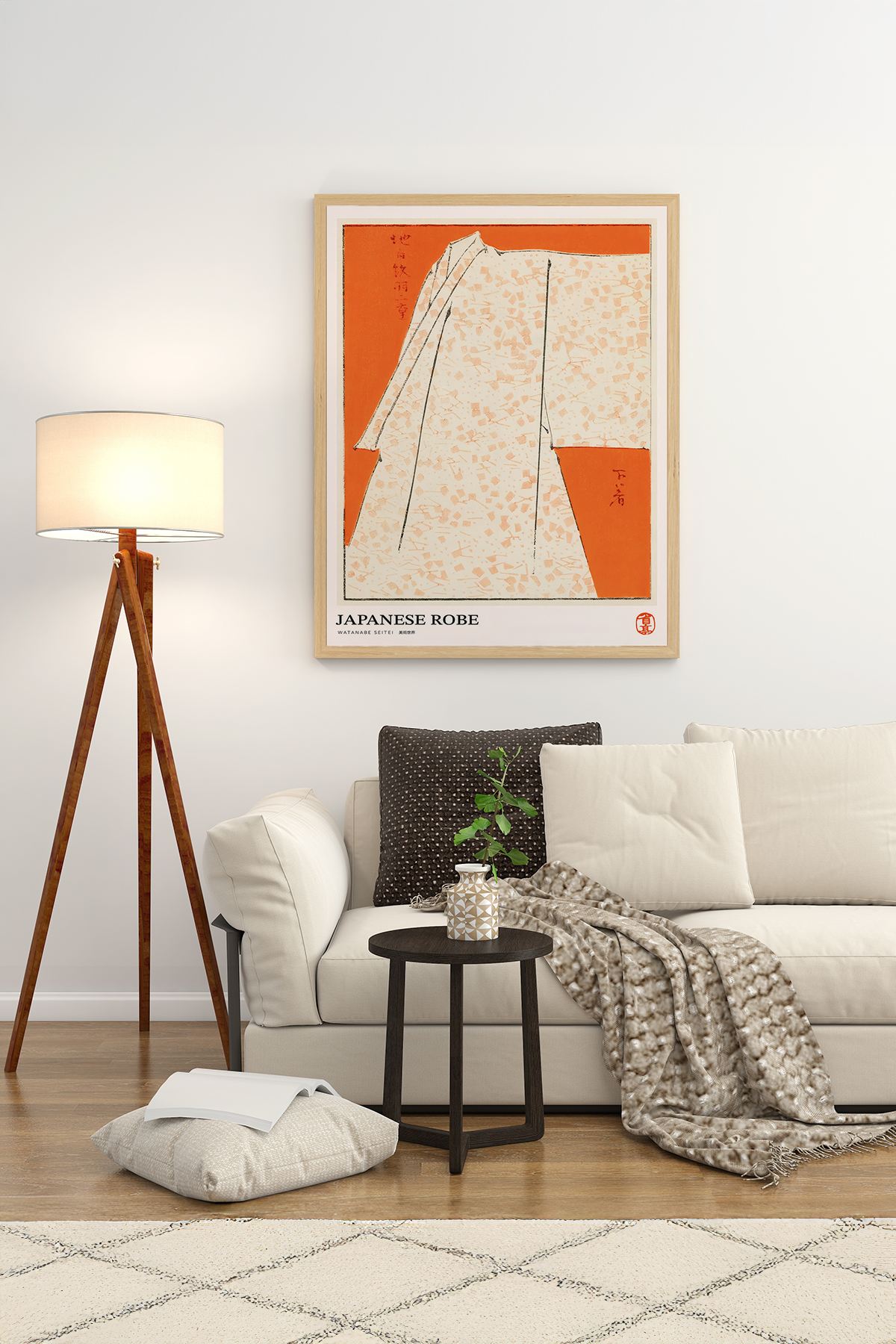 Quadro Decorativo Multicolor com Moldura de Madeira Maciça - Impressão Digital 33x48cm