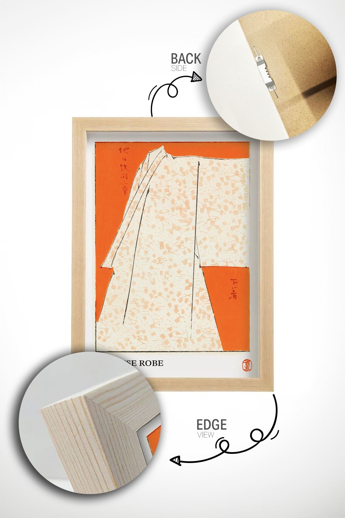 Quadro Decorativo Multicolor com Moldura de Madeira Maciça - Impressão Digital 33x48cm