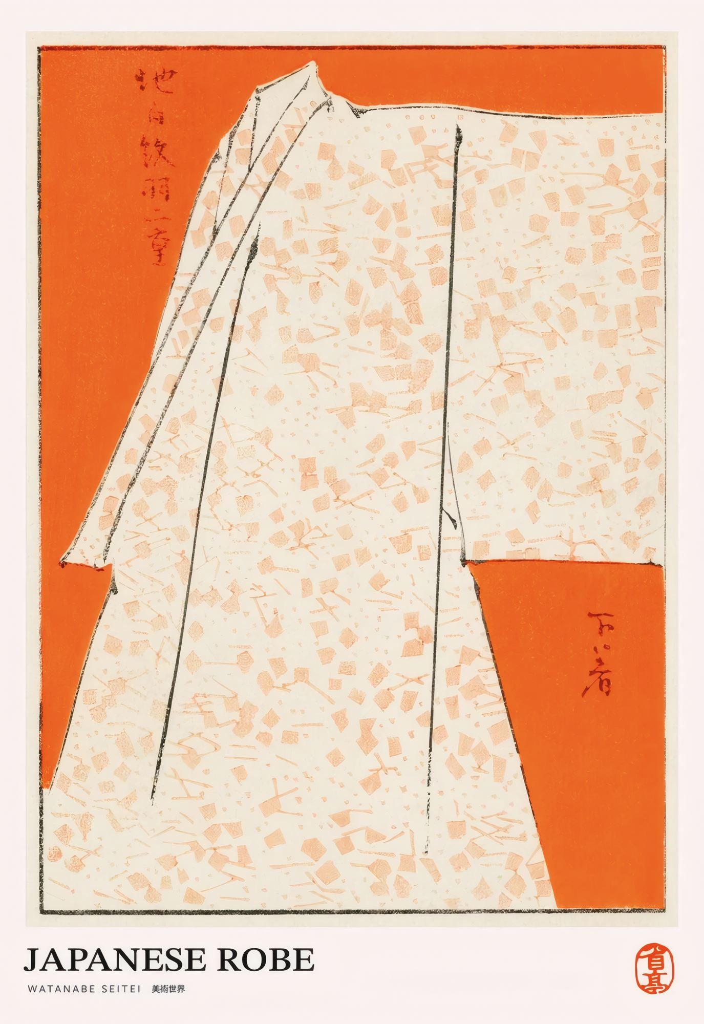 Quadro Decorativo Multicolor com Moldura de Madeira Maciça - Impressão Digital 33x48cm