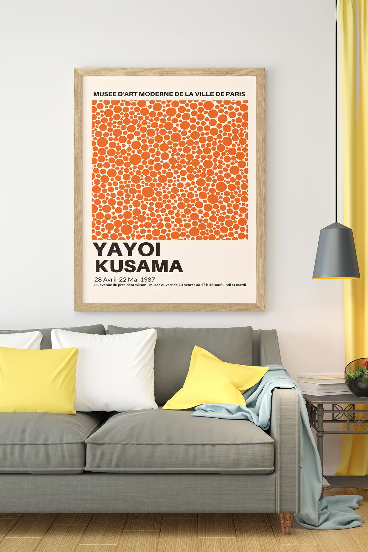 Quadro Decorativo Multicolor com Moldura de Madeira Maciça - 33x48cm - Impressão Digital de Alta Qualidade