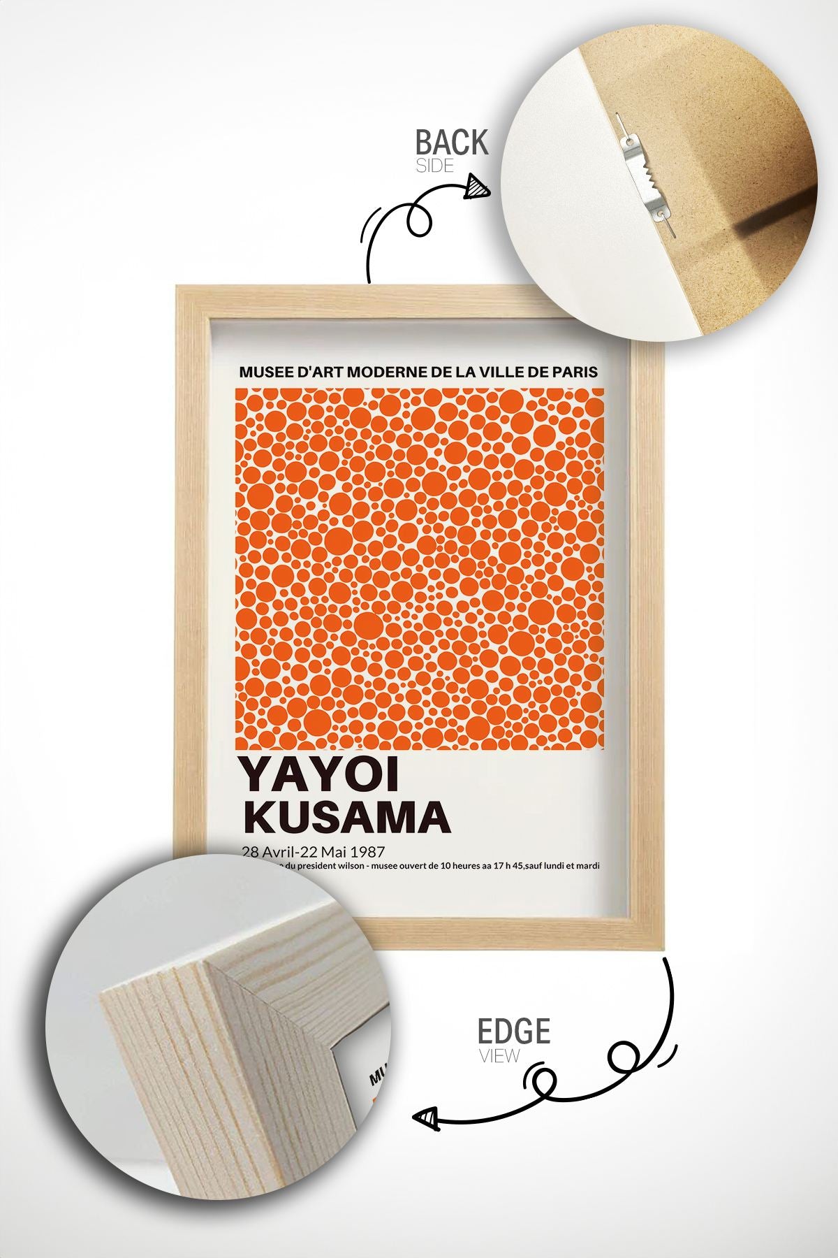 Quadro Decorativo Multicolor com Moldura de Madeira Maciça - 33x48cm - Impressão Digital de Alta Qualidade