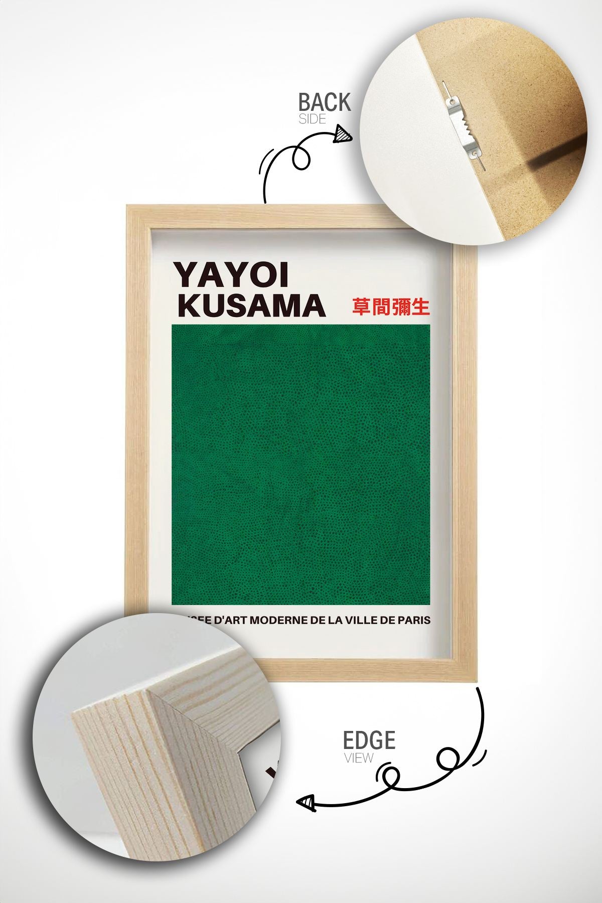 Quadro Decorativo Multicolor com Moldura de Madeira Maciça - 33x48cm - Impressão Digital de Alta Qualidade