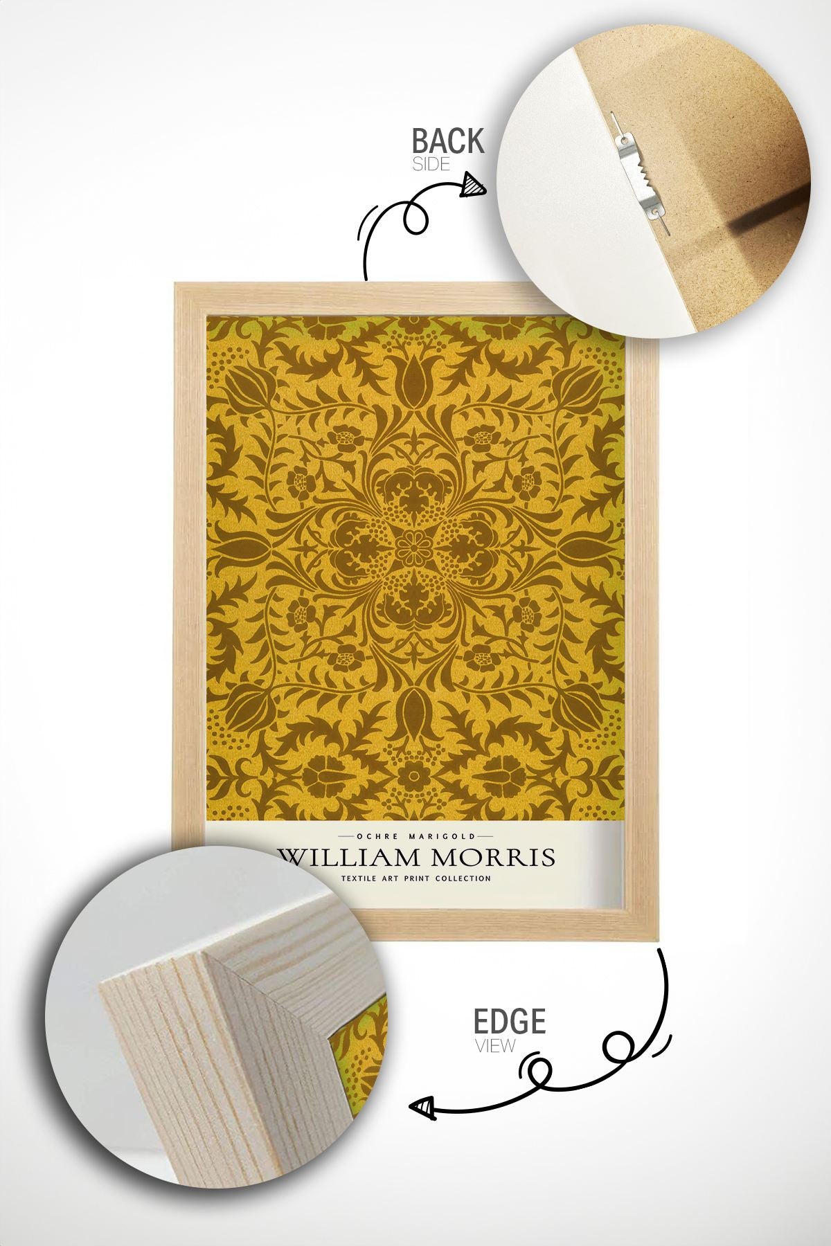 Quadro Decorativo Multicolor com Moldura de Madeira Maciça - 33x48cm - Impressão Digital de Alta Qualidade