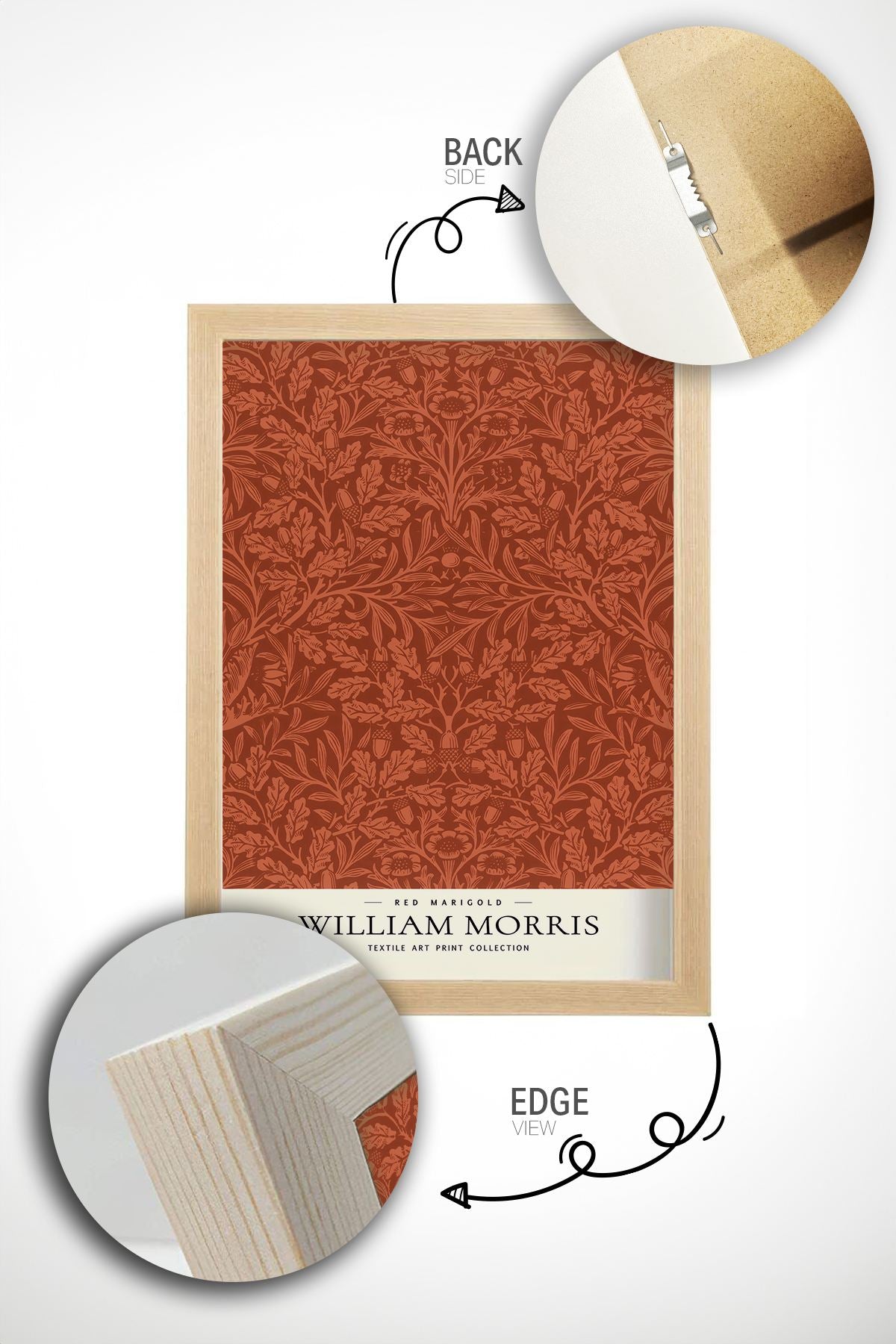 Quadro Decorativo Multicolor com Moldura de Madeira Maciça - Impressão Digital Premium 33x48cm