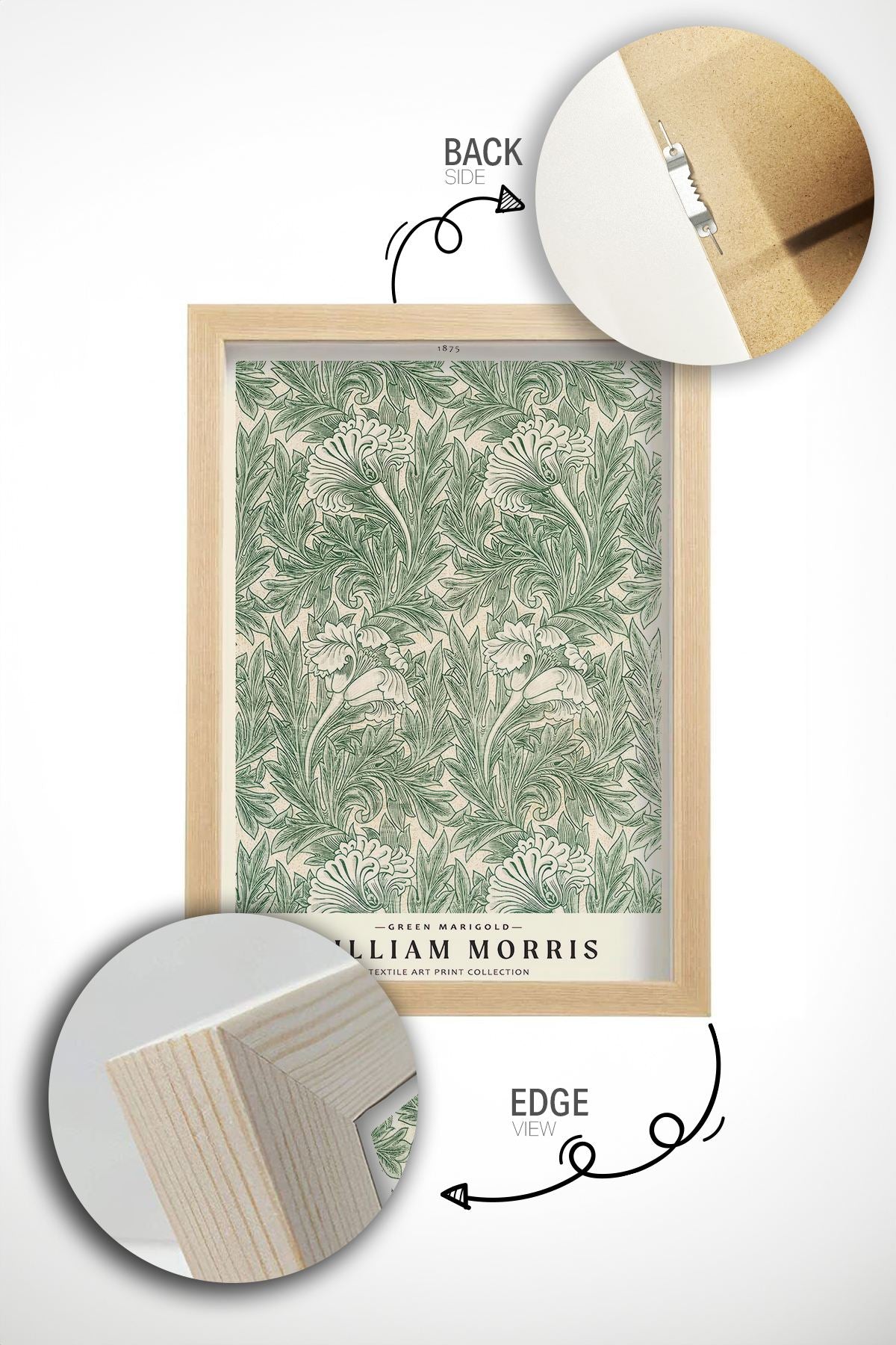 Quadro Decorativo Multicolor com Moldura de Madeira Maciça - Impressão Digital Premium 33x48cm