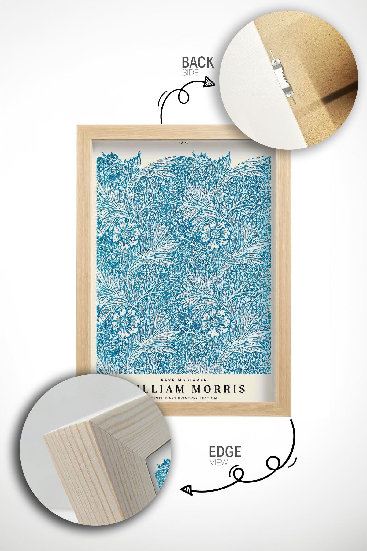 Quadro Decorativo Multicolor com Moldura de Madeira Maciça - Impressão Digital 33x48cm