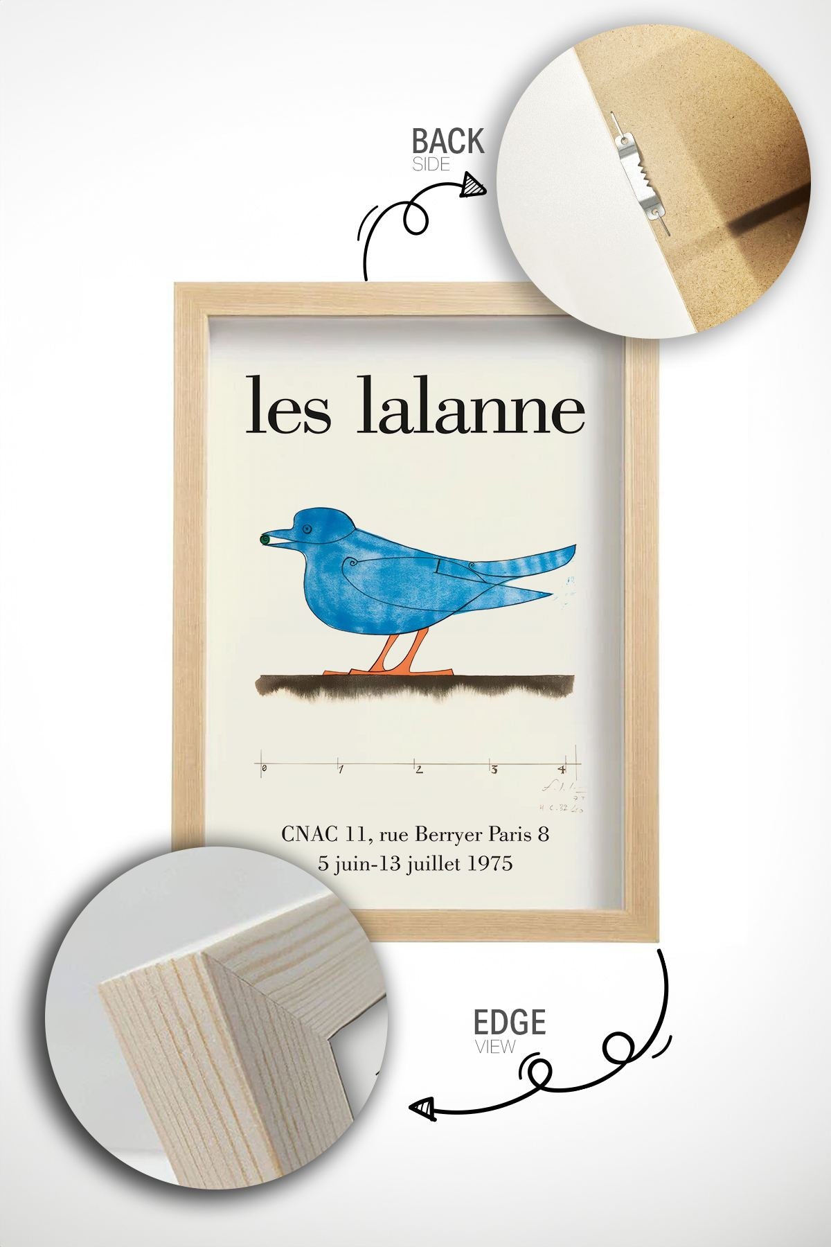 Quadro Decorativo Multicolor com Moldura de Madeira Maciça - 33x48cm - Impressão Digital de Alta Qualidade