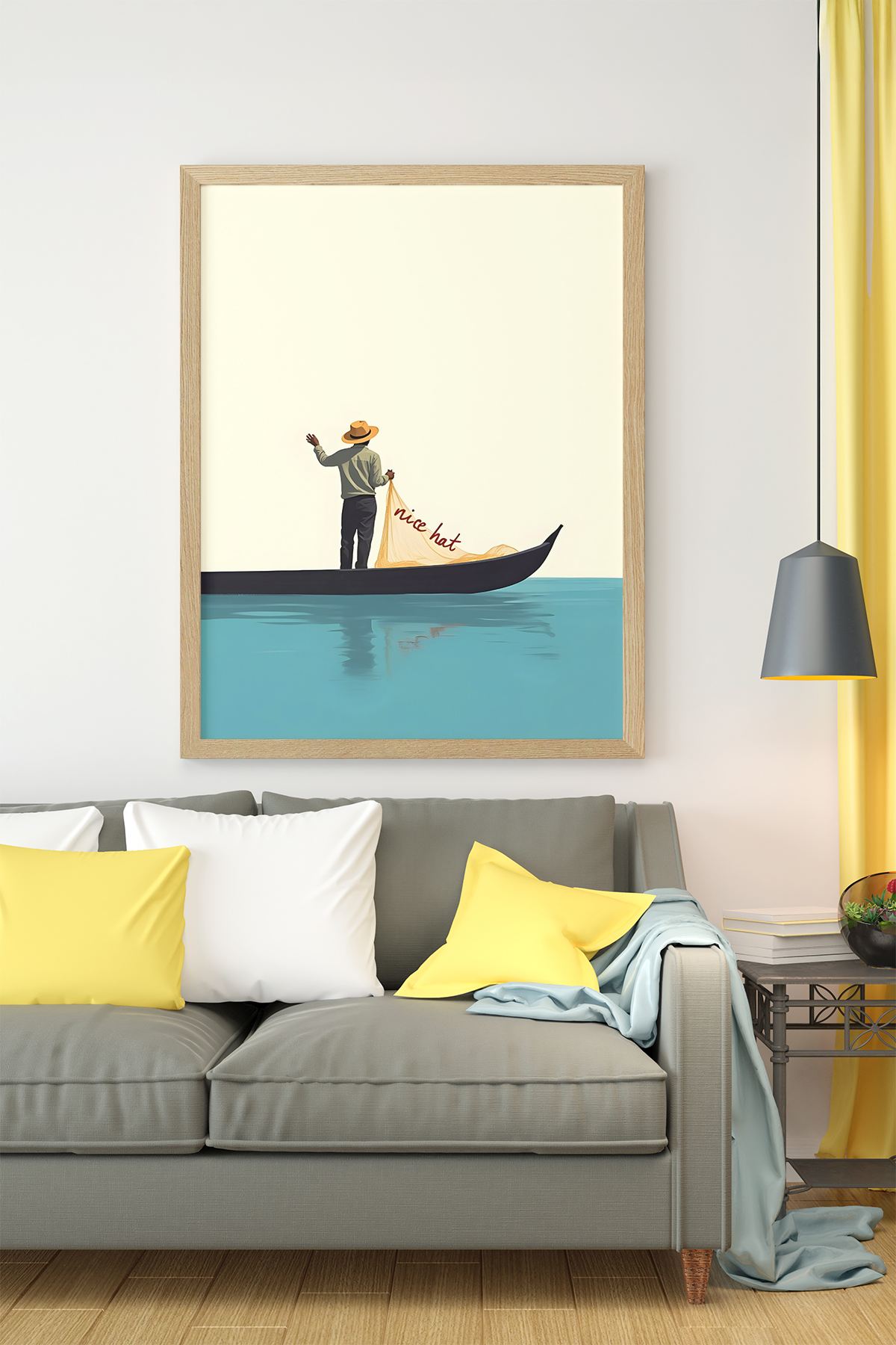 Quadro Decorativo Multicolor com Moldura de Madeira Maciça - 33x48cm - Impressão Digital de Alta Qualidade