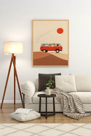 Quadro Decorativo Multicolor com Moldura de Madeira Maciça - 33x48cm - Impressão Digital de Alta Qualidade