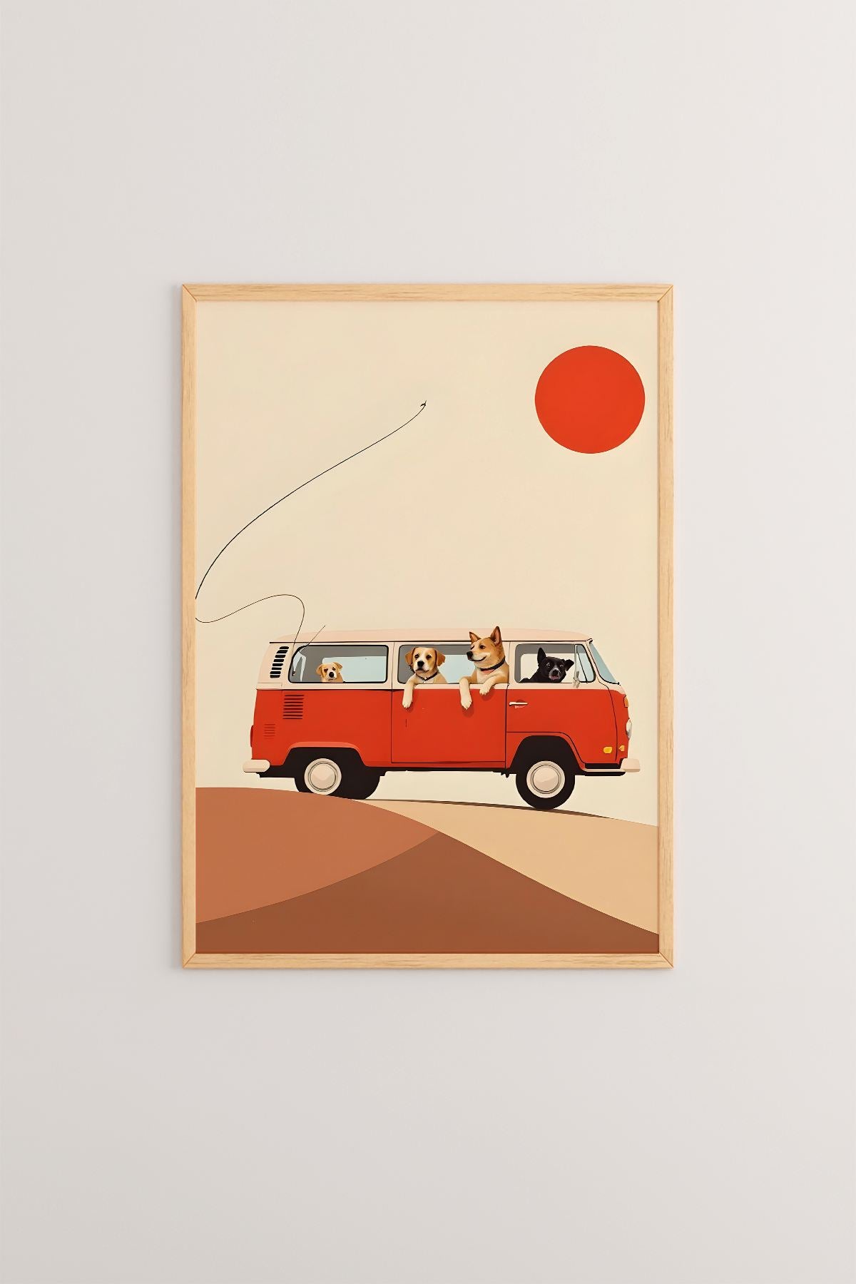 Quadro Decorativo Multicolor com Moldura de Madeira Maciça - 33x48cm - Impressão Digital de Alta Qualidade