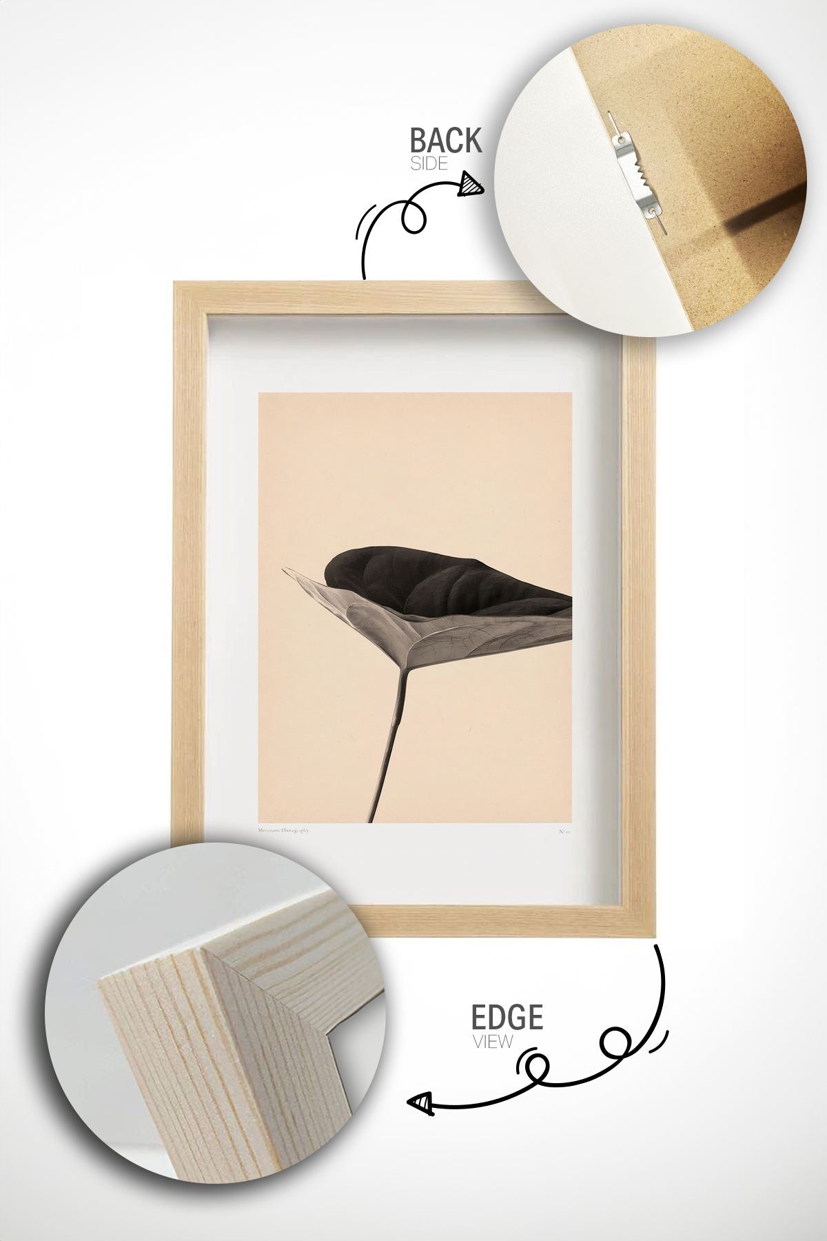 Lmnmdl44 Quadro Decorativo com Moldura de Madeira Maciça, Impressão Digital, Multicolor, 33x48 cm