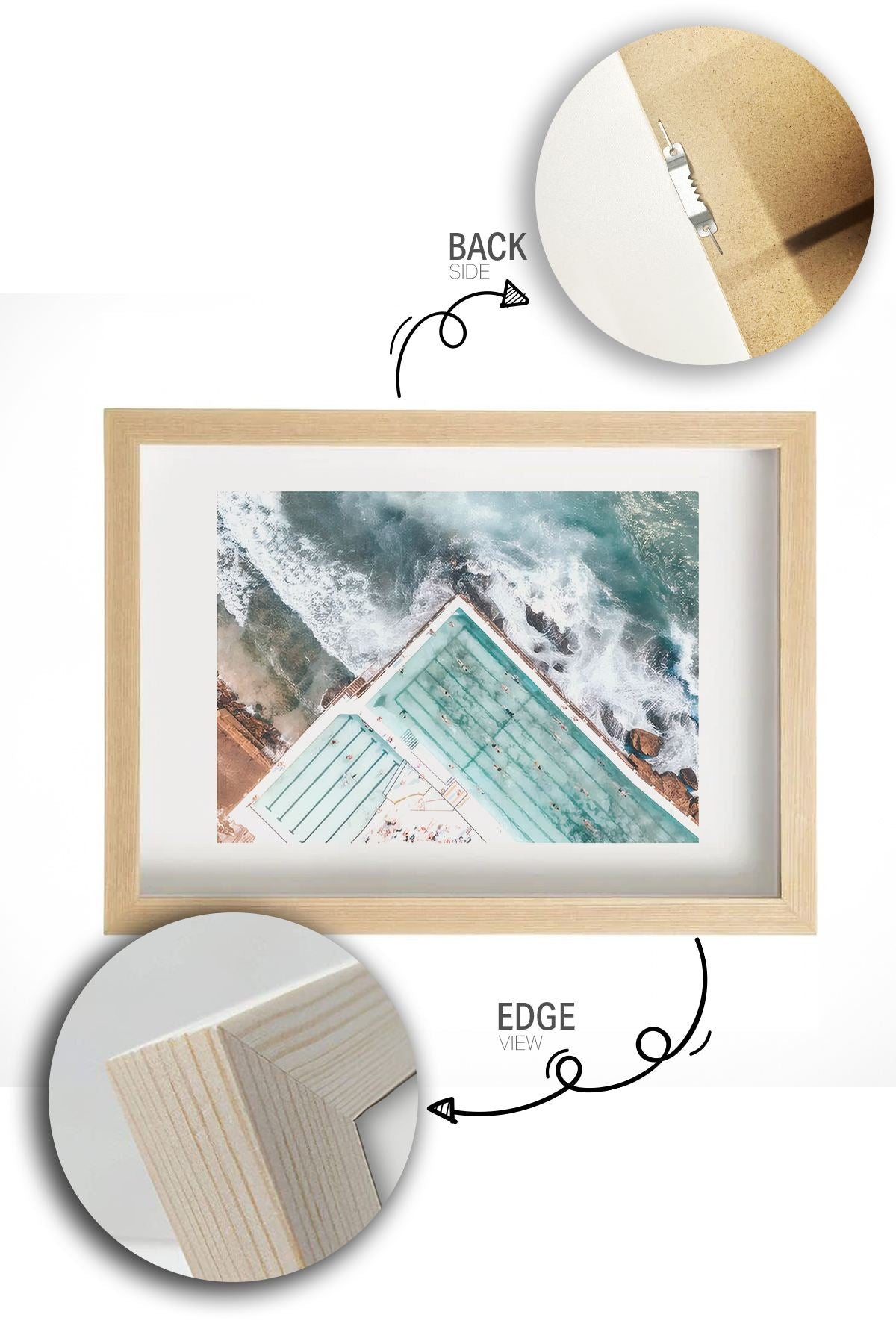 Quadro Decorativo Multicolor com Moldura de Madeira Maciça - 33x48cm - Impressão Digital de Alta Qualidade