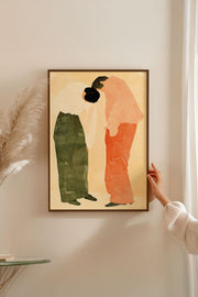 Quadro Decorativo Emoldurado Multicolor 33x48cm - Moldura Madeira Maciça 2cm