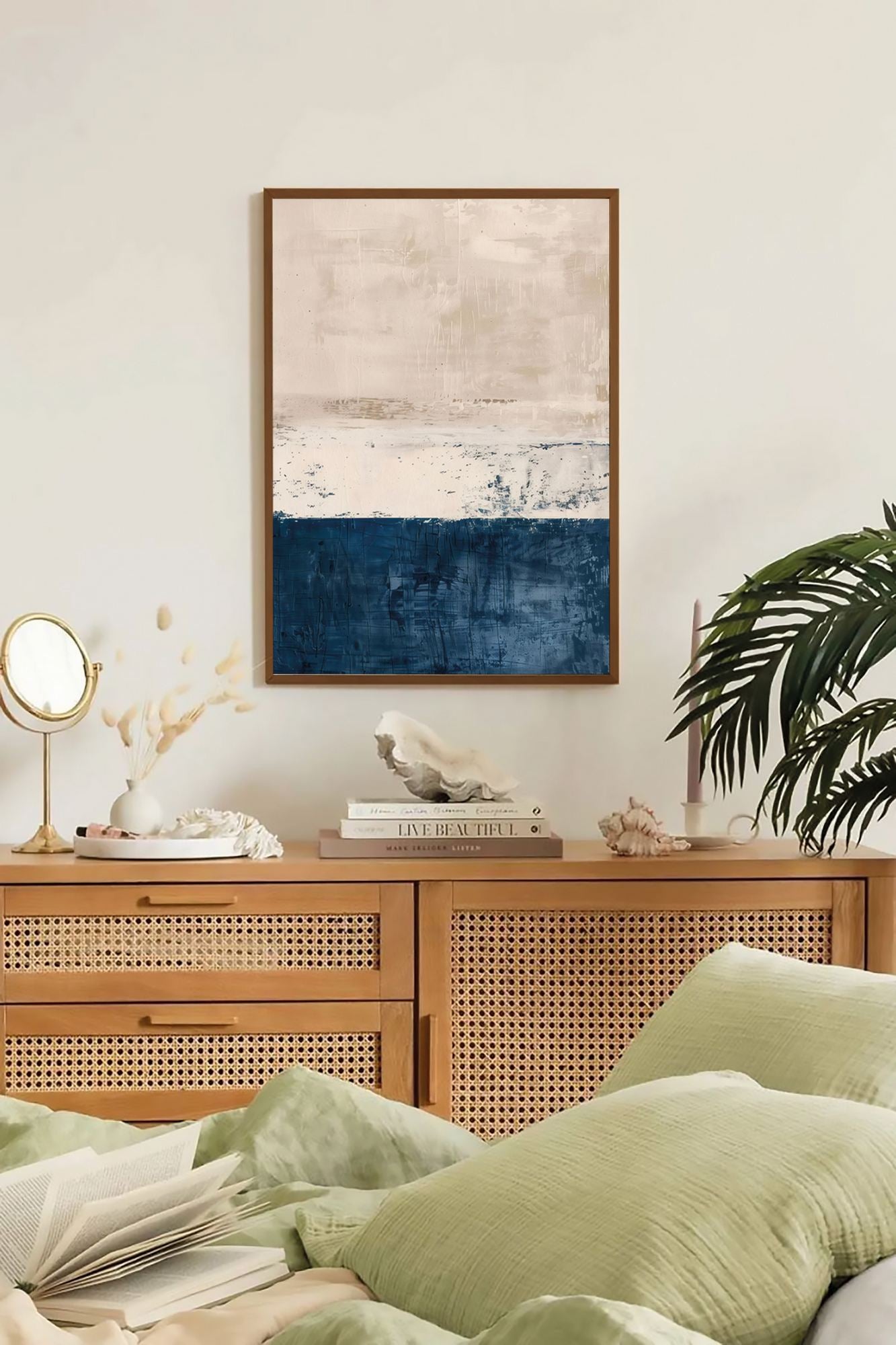 Quadro Decorativo Emoldurado Multicolor em Madeira Maciça 33x48cm - Impressão Digital de Alta Qualidade