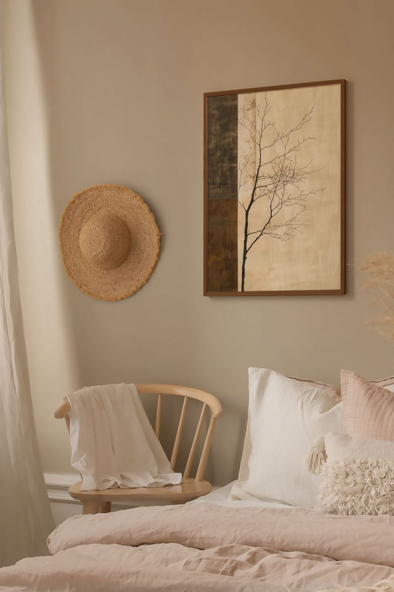 Quadro Decorativo Multicolor com Moldura de Madeira Maciça - Impressão Digital 33x48cm