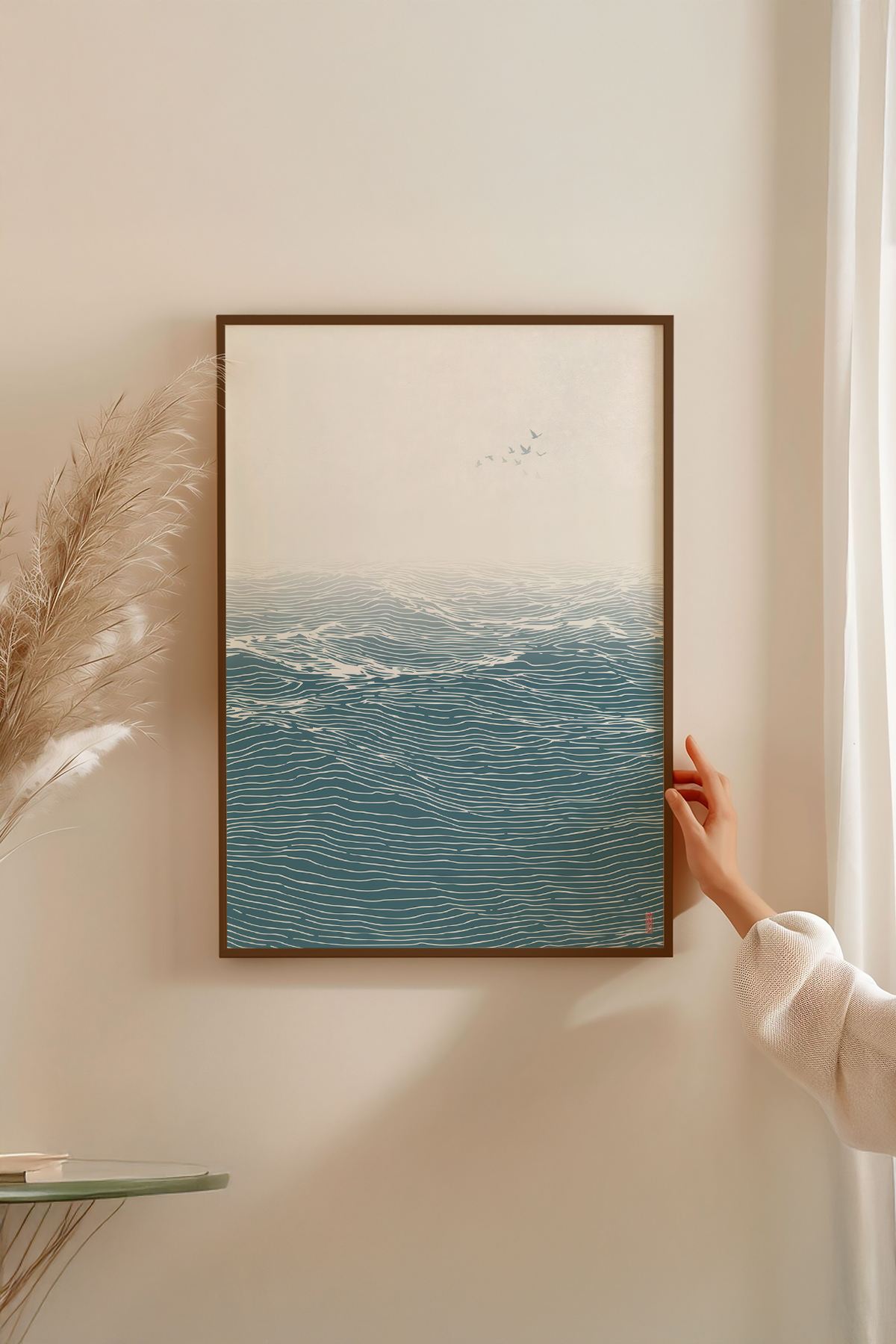 Quadro Decorativo Multicolor com Moldura de Madeira Maciça - Impressão Digital 33x48cm