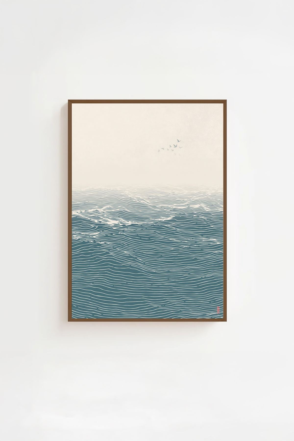 Quadro Decorativo Multicolor com Moldura de Madeira Maciça - Impressão Digital 33x48cm