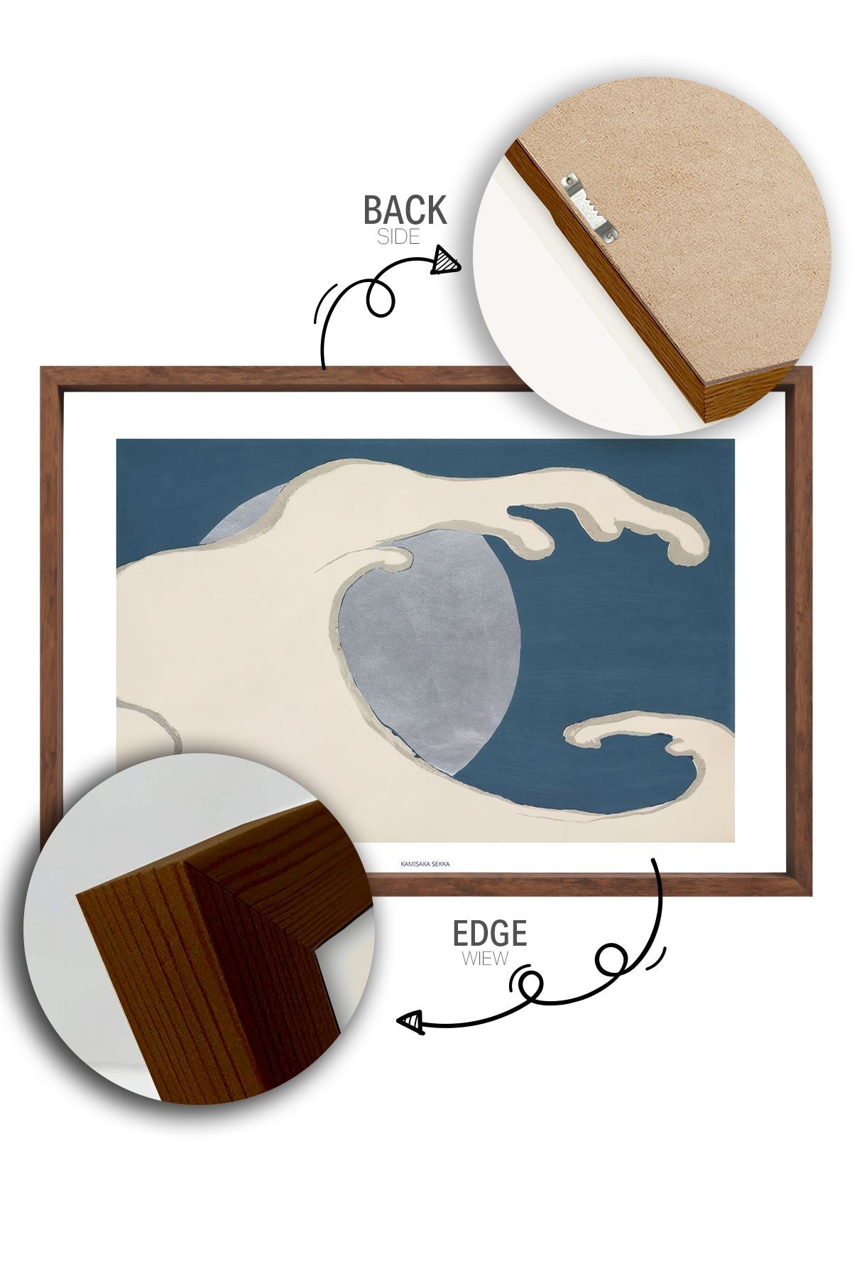 Quadro Decorativo com Moldura em Madeira Maciça, Multicolor, Impressão Digital, 33 x 48 cm (Modelo Lmnmdlkahve6)