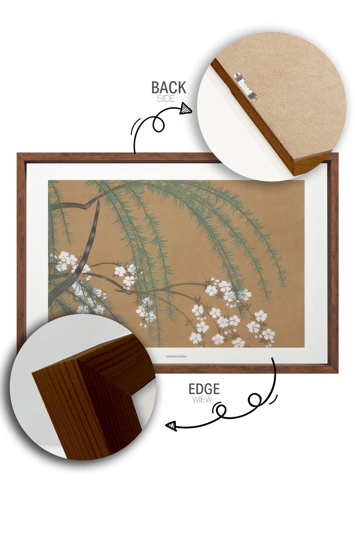 Quadro Decorativo Multicolor com Moldura de Madeira Maciça - Impressão Digital 33x48cm