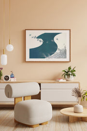 Quadro Decorativo Multicolor com Moldura de Madeira Maciça - Impressão Digital 33x48cm