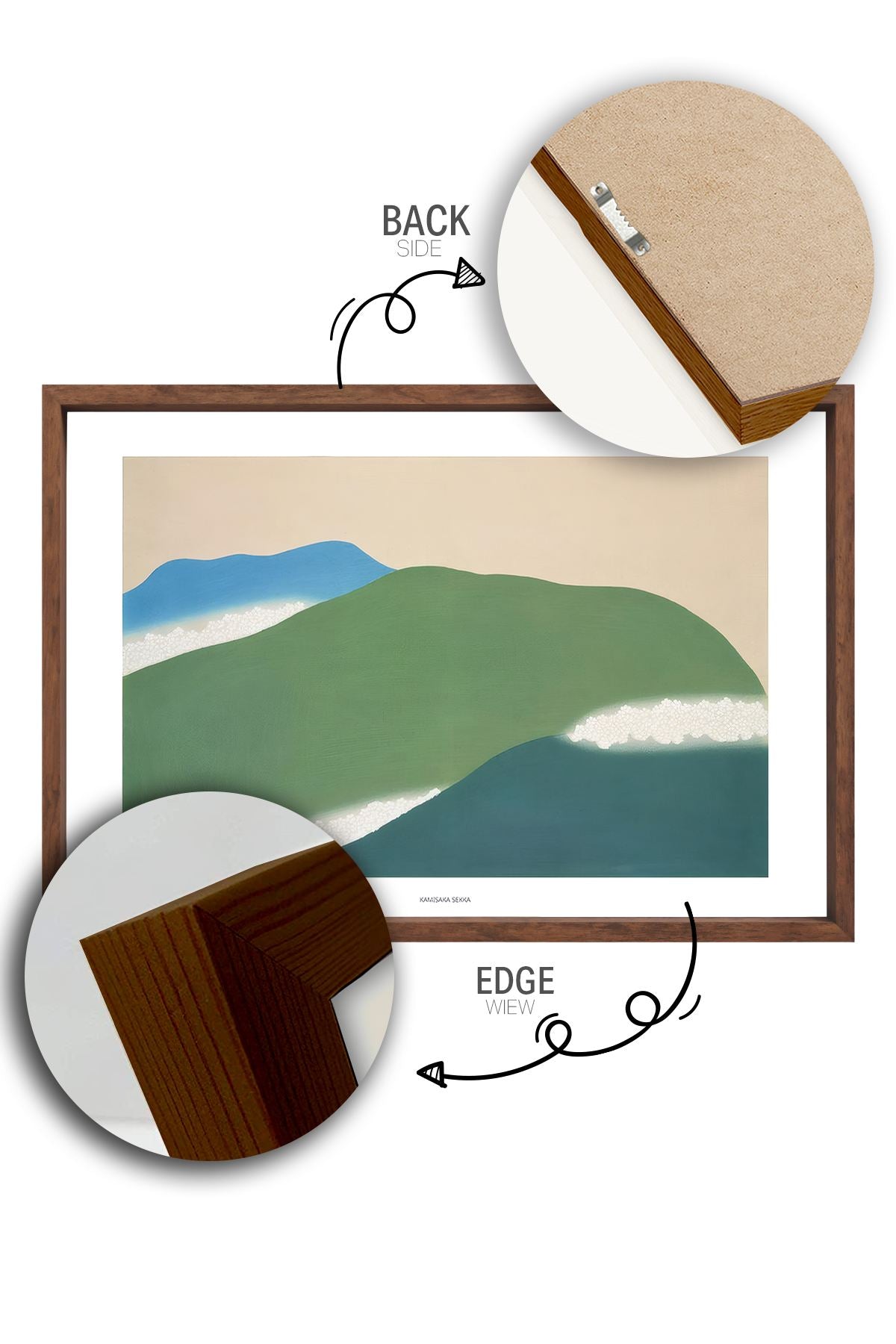 Quadro Decorativo Emoldurado Multicolor 33x48cm - Moldura Madeira Maciça - Arte Digital Premium