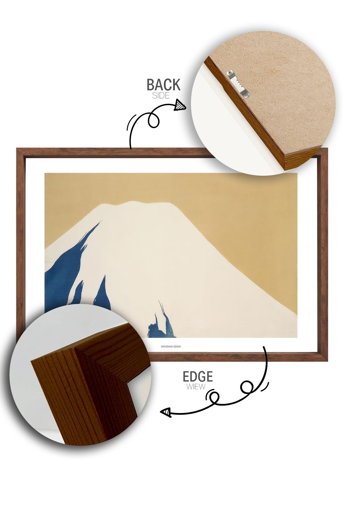 Quadro Decorativo Emoldurado Multicolor 33x48cm - Moldura Madeira Maciça - Arte Digital Premium